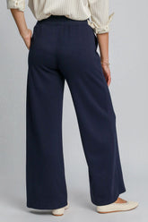 Umgee Women's Drawstring Wide Leg Pants with Pockets - Comfortable & Versatile Fashion Staple